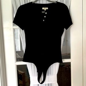 Madewell tshirt bodysuit, size M, black